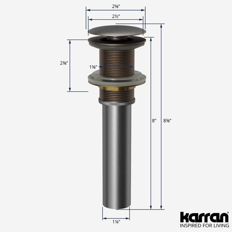 Karran Pop-up Bathroom Sink Drain, Oil Rubbed Bronze