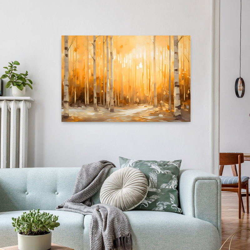 «In the Thick Of It», art mural abstrait contemporain et forêt d'automne