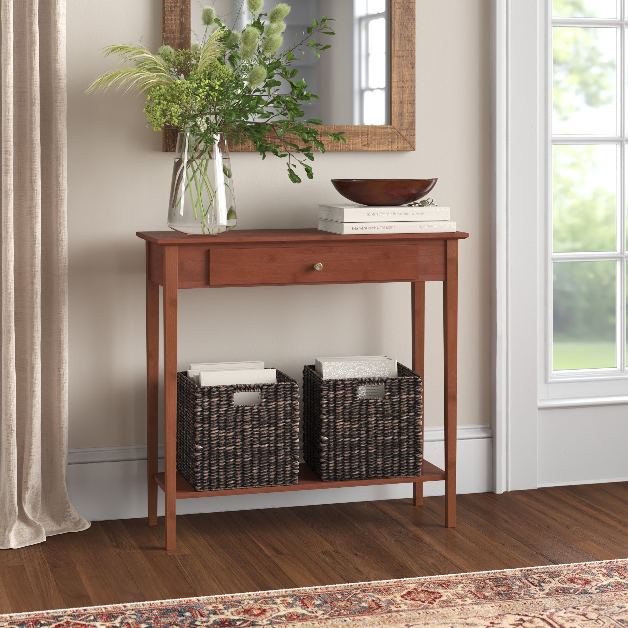 Small solid wood on sale console table