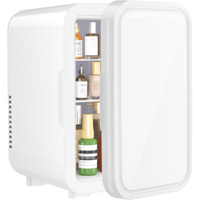Mini réfrigérateur YASHE, 6 réfrigérateurs thermoélectriques portatifs AC / DC 6 litres / 8 canettes pour chambre à coucher, soins de la peau, boissons, bureau, dortoir et voiture, blanc