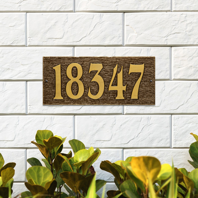 Woodgrain Rectangle Wall Plaque, Yes, Dark Bronze/Gold