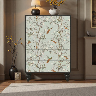 Commode 5 tiroirs French Floral