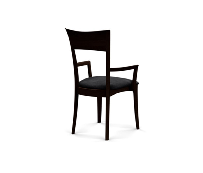 Ingrid Upholstered Arm Chair, Smoke Cherry, Microseude Onyx
