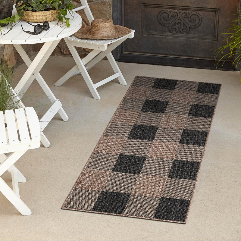 Tapis intérieur / extérieur Talih, Tapis de couloir 2 pi x 8 pi