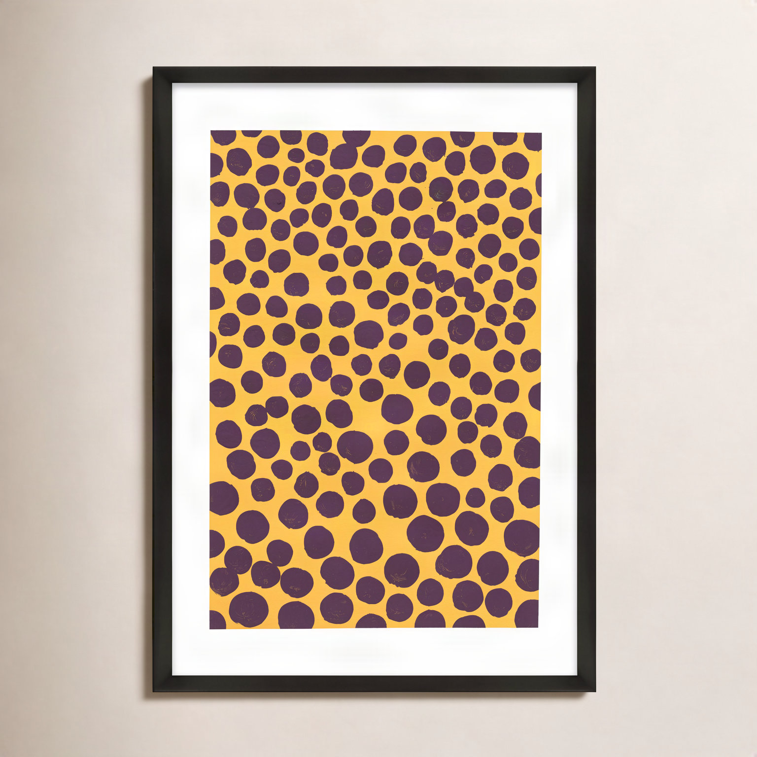 Maroon On Pumpkin by Michela Sorrentino, 38" H x 26.5" W x 1.25" D, Black