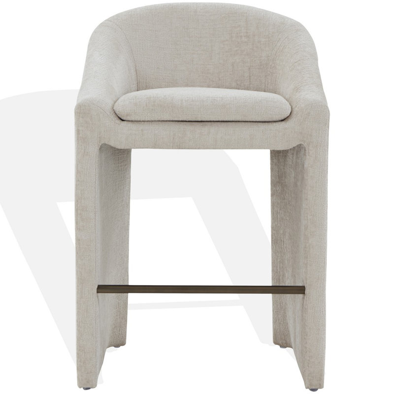 Kagan Chenille Counter Stool, Bar Stool (30.7" Seat Height), Cream