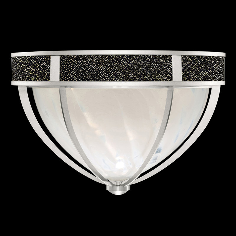 Plafonnier encastré rond 18,75 po Mirage, Feuille d'argent standard / nickel, Chevalier noir
