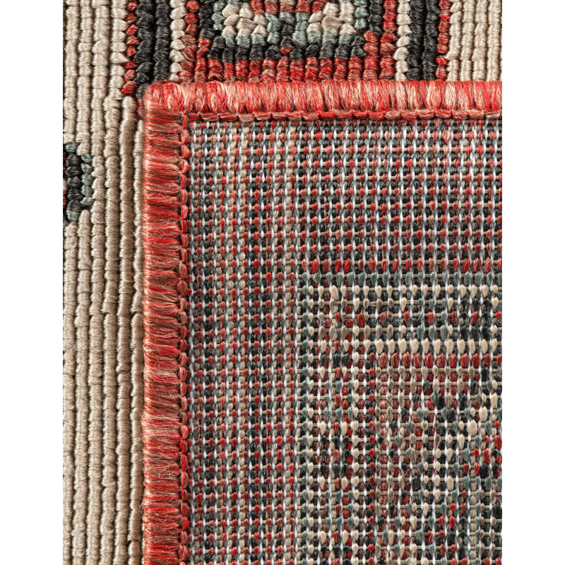 Tapis intérieur / extérieur traditionnel, Rectangle 4 pi 1 po x 6 pi 1 po