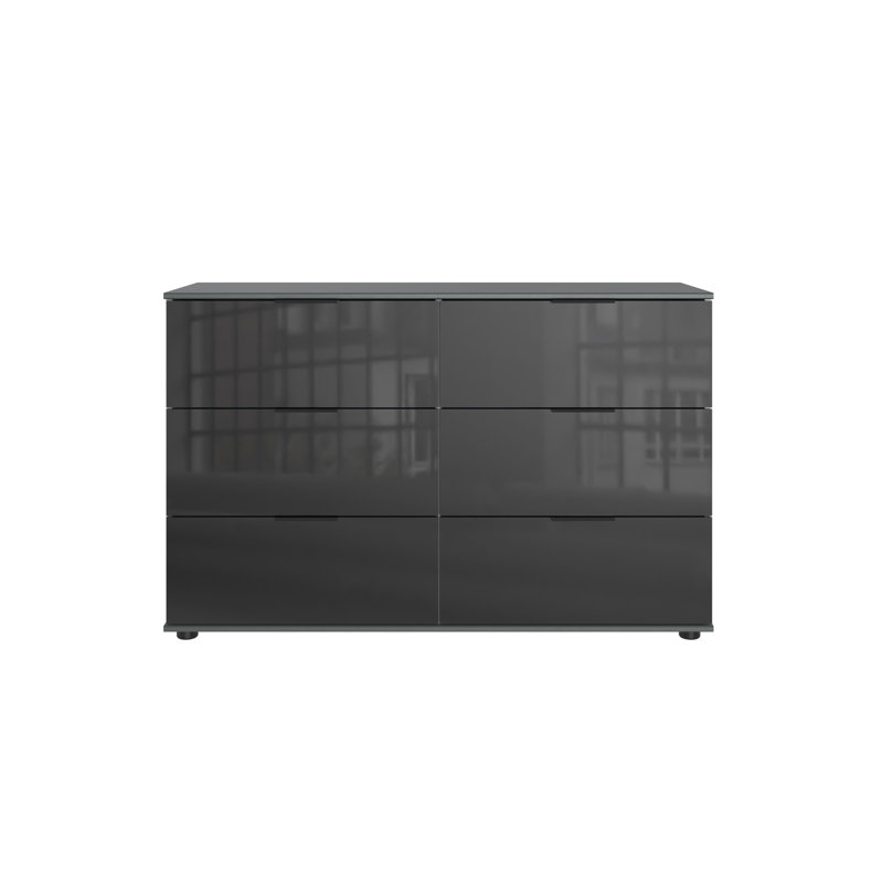Danzig 130cm W 6 - Drawer Chest of Drawers, Black