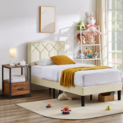 Bedroom Set Bed Frame And Nightstand with built-in outlets 2 Piece(Set Of 2)