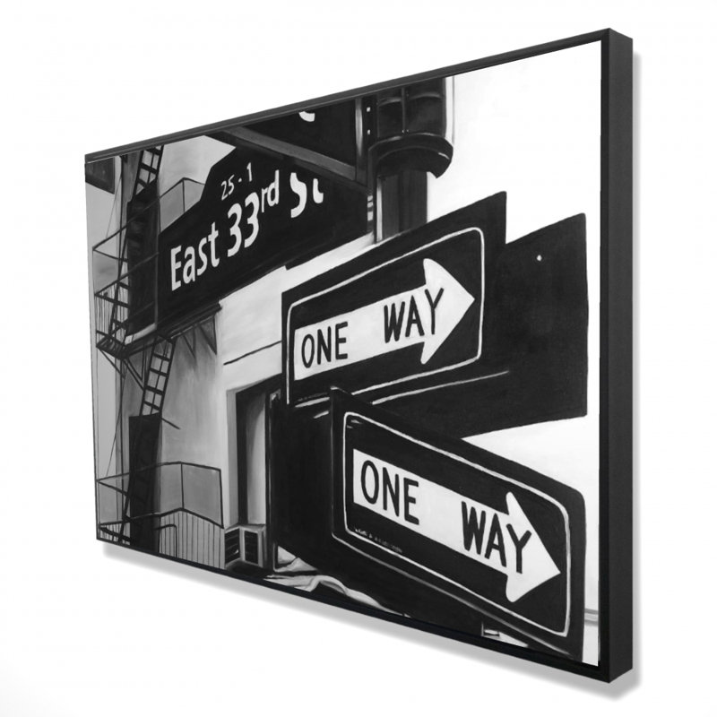 "Signes de New York devant un appartement" sur toile
