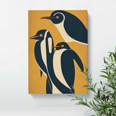 Abstract Penguins - Wrapped Canvas