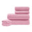 6-Piece 100% Cotton Quick Dry Diagonal Ribbed 6Pcs Towel Set, Pink