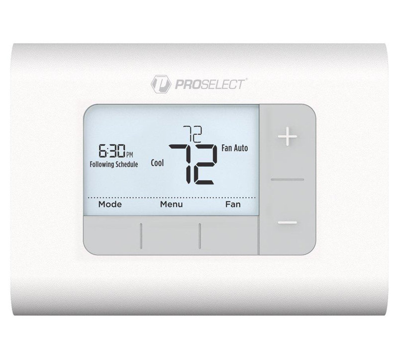 White Digital Programmable Thermostat with Alkaline Battery