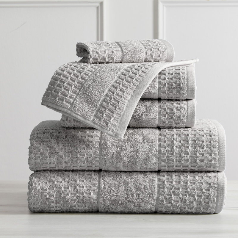Aneko 100% Cotton Midweight Waffle Mulit-Size Set, Light Gray