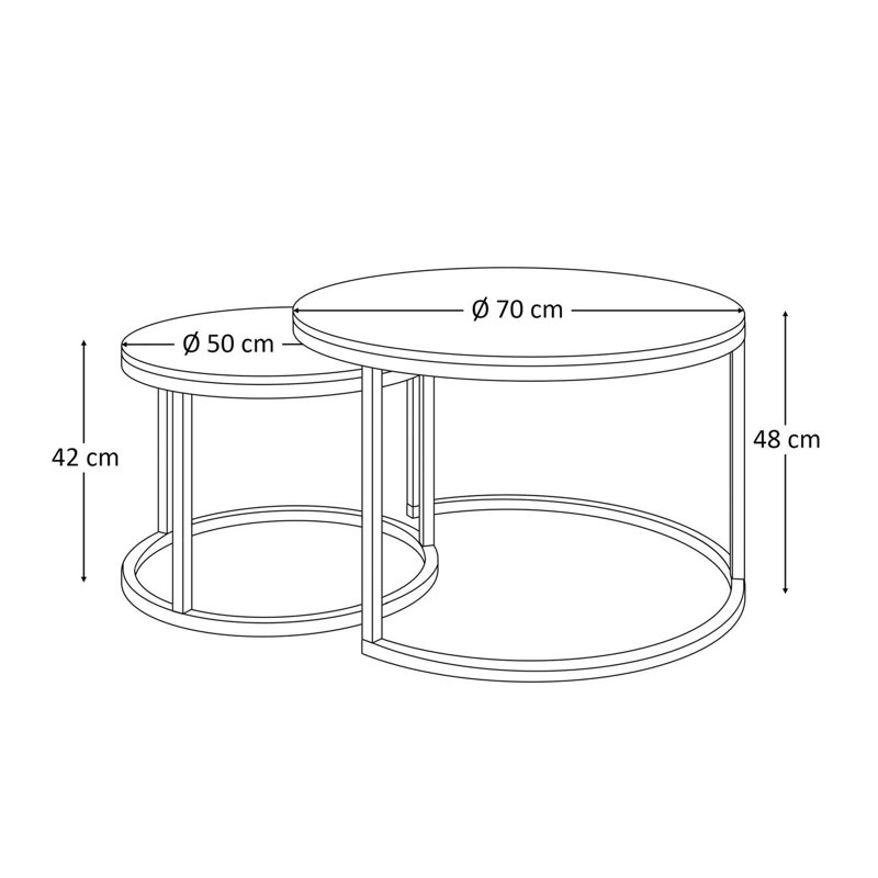 Abenamar Extendable Frame Coffee Table, Black