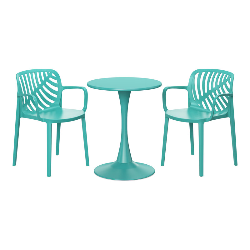 Ensemble repas extérieur 2 personnes, H 28,5 po x l 23,5 po x P 23,5 po, 2, Sarcelle