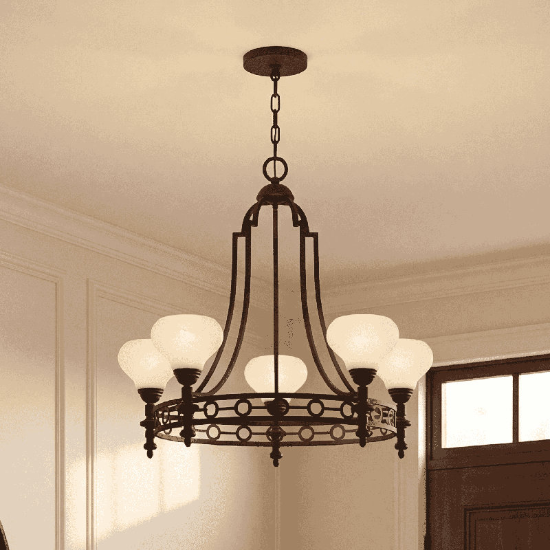 Lustre 5 lumières Hoekstra, Laiton chaleureux