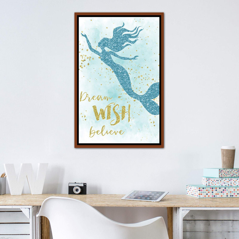 Art de rêve de voeux, H 40 po x l 26 po x P 1,5 po, Toile avec cadre brun classique