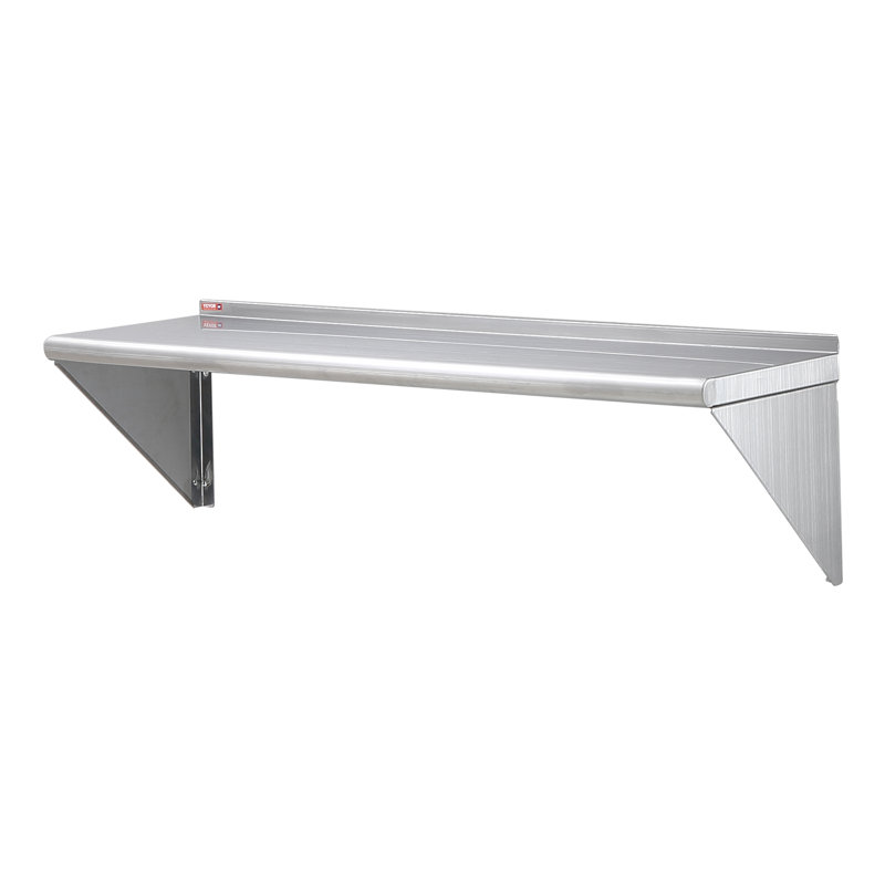 14" x 48" Stainless Steel Wall Mounted Kitchen Shelf