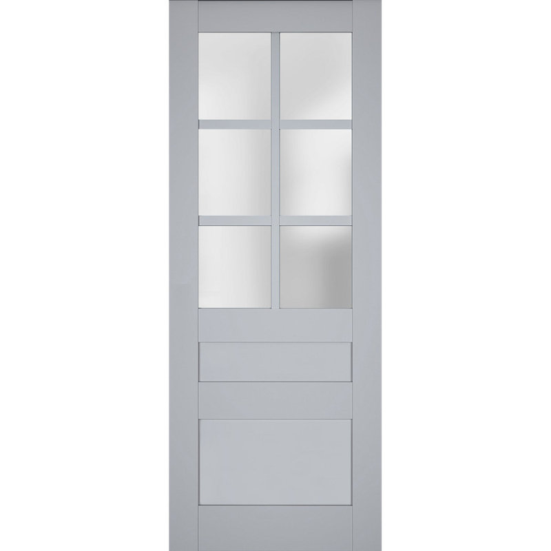 Dalle de porte standard en bois manufacturé massif Veregio, 36 po x 84 po, Gris