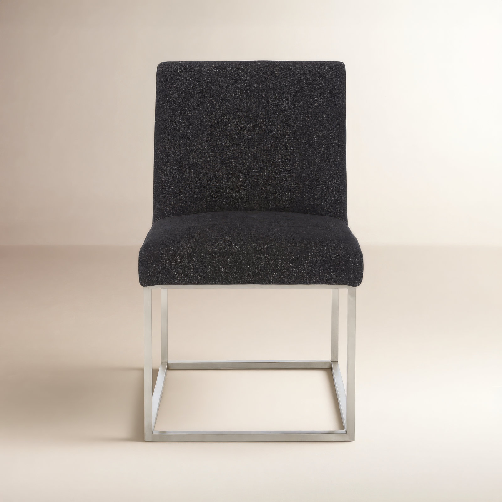 Athens Linen Side Chair, Silver, Black