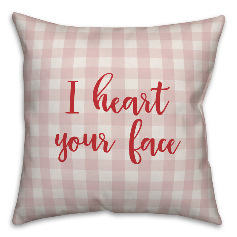  Coussin I Heart Your Face, Coussin décoratif, Rose / rouge