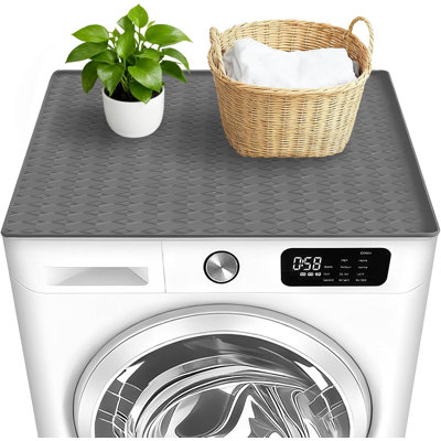 Washer and Dryer Top Protector Mat, 1 PCS, Silicone dust pad, Non-slip,Heat-Resistant, Leak-Proof Top Protector for Laundry Room Essentials, Gray
