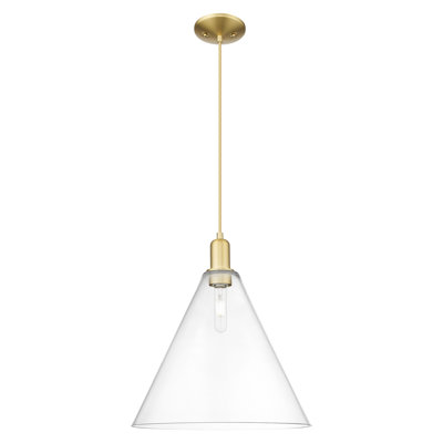 Arcadia - Benston - 1 Light 16" Cord Hung Mini Pendant - Polished Chrome Finish - Clear Shade