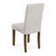 Ensemble de 2 chaises en bois rembourrées, noyer foncé, tissu beige clair