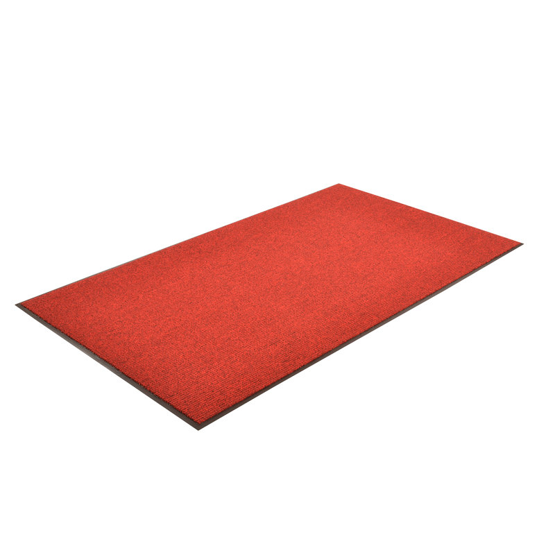 Paillasson intérieur antidérapant Alkan, Rouge / noir, 3 pi x 4 pi
