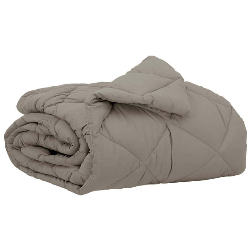Microfiber Solid Colour Bedspread, Light Grey