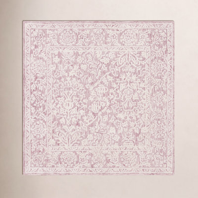 Teasdale Pink Ivory Hand-Tufted Wool Oriental Rug