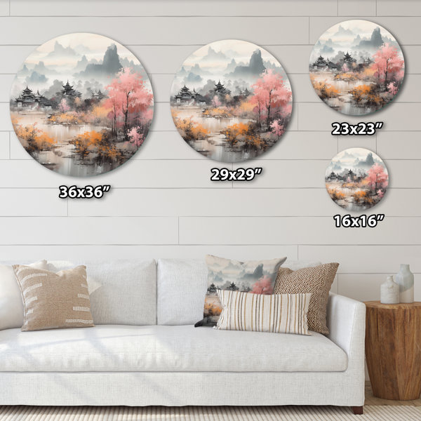 Lark Manor Golden Whispers Of Japon II - Landscapes Round Metal Art ...