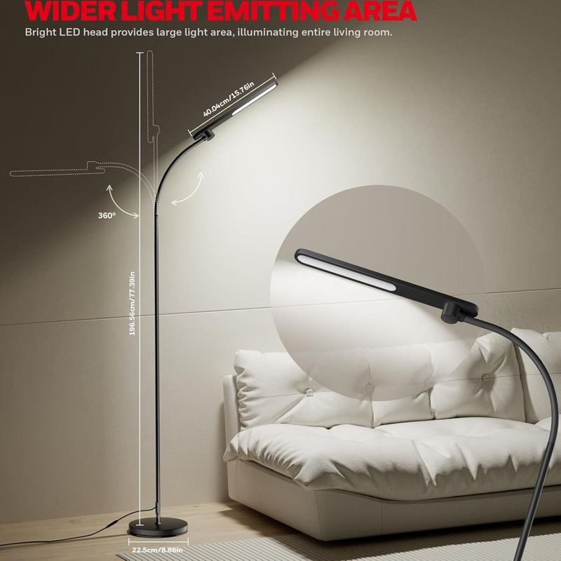 Lampe sur pied haute et super brillante à intensité variable