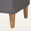 Banc Jack en tissu de lin gris avec revêtement en bois au fini espresso, H 21,3 po x l 51,6 po x P 16,9 po-937742041