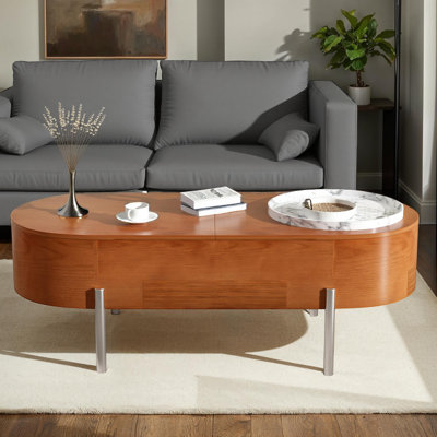 47.2 inch Modern Lift-Top Coffee Table with Rotating Tray