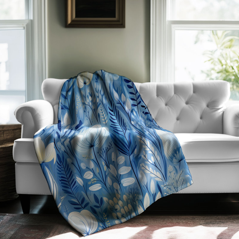 Ocean Blooms - 1 pièce Sherpa Premium, Lit simple