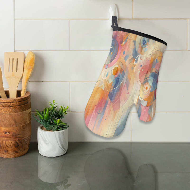 Abstract Pastel Oven Mitt Cotton Twill