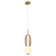 This Exquisite LED Pendant Is In Grey And White Finish. The Frame Is Made Out Of Metal In Gold Color, And The LED Bulb Is Integrated Into The Frame. It Also Comes With A Multi-Color Glass Shade.