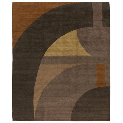 Turnstile One-of-a-Kind 8' X 10' Wool Area Rug in Brown/Gold