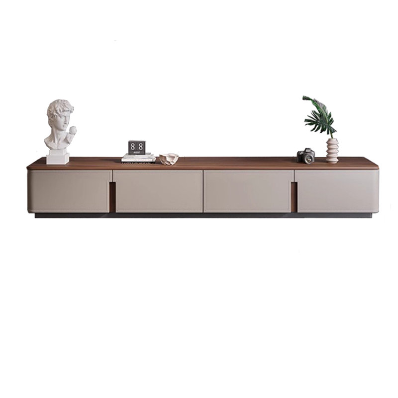Meuble télé en bois de qualité supérieure, Brun / gris clair, 86.61"