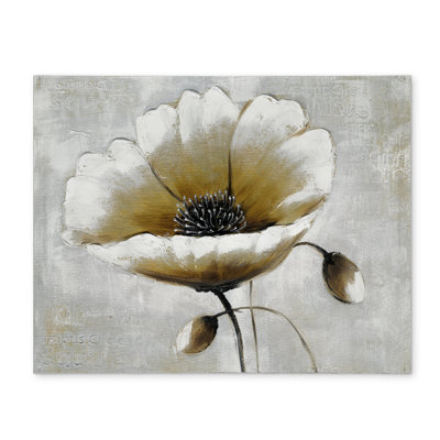 Modern Beige Flower Botanical White Polyester Placemat