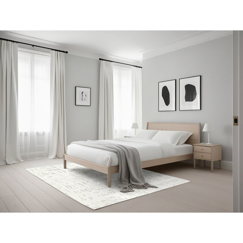 Surface beige contemporaine tapis, Rectangle 5 pi x 7 pi