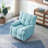 Single Sofa for Small Spaces/Corners, Adjustable Back with Phone Stand | Sky Blue | Velvet-843332114