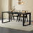 Black Rectangle Solid Wood Dining Tables-108896110