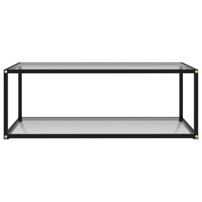 Frame Single Coffee Table with Storage, Transparent, Transparent/Black, 13.8" H x 39.4" L x 19.7" W