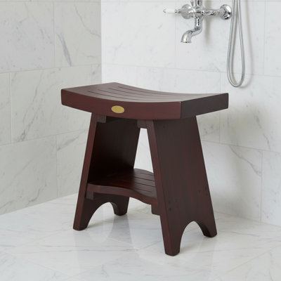 Banc de douche compact en teck Curviliniear