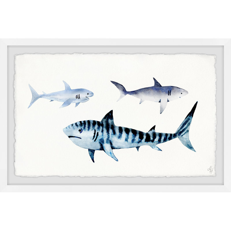 Cristopher The Sharks II - Painting, 41cm H x 61cm W