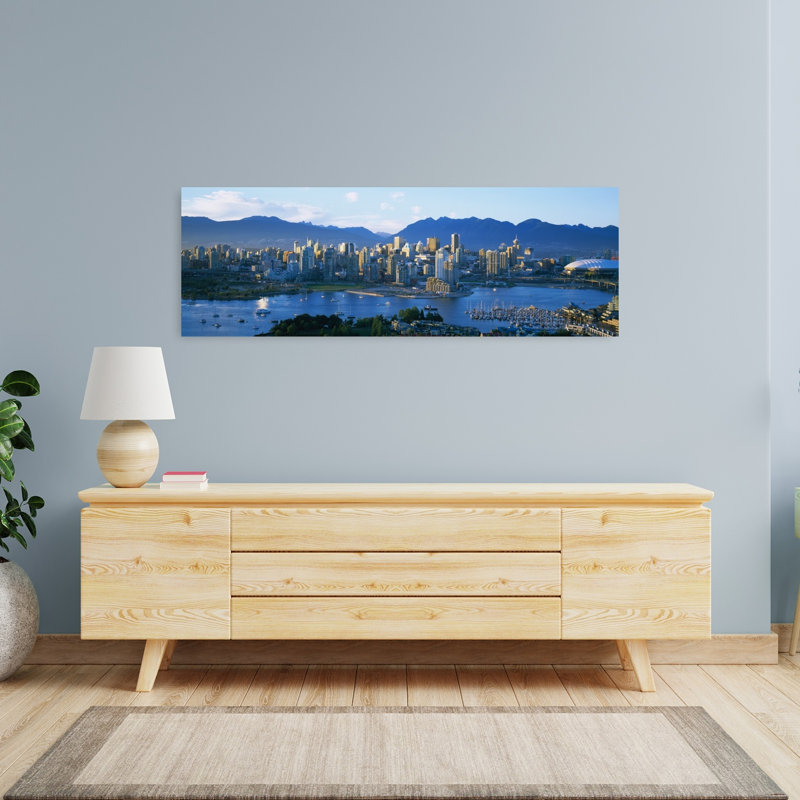Skyscrapers At The Waterfront Vancouver British Columbia Canada by Mark Segal - Wrapped Canvas Panoramic Print